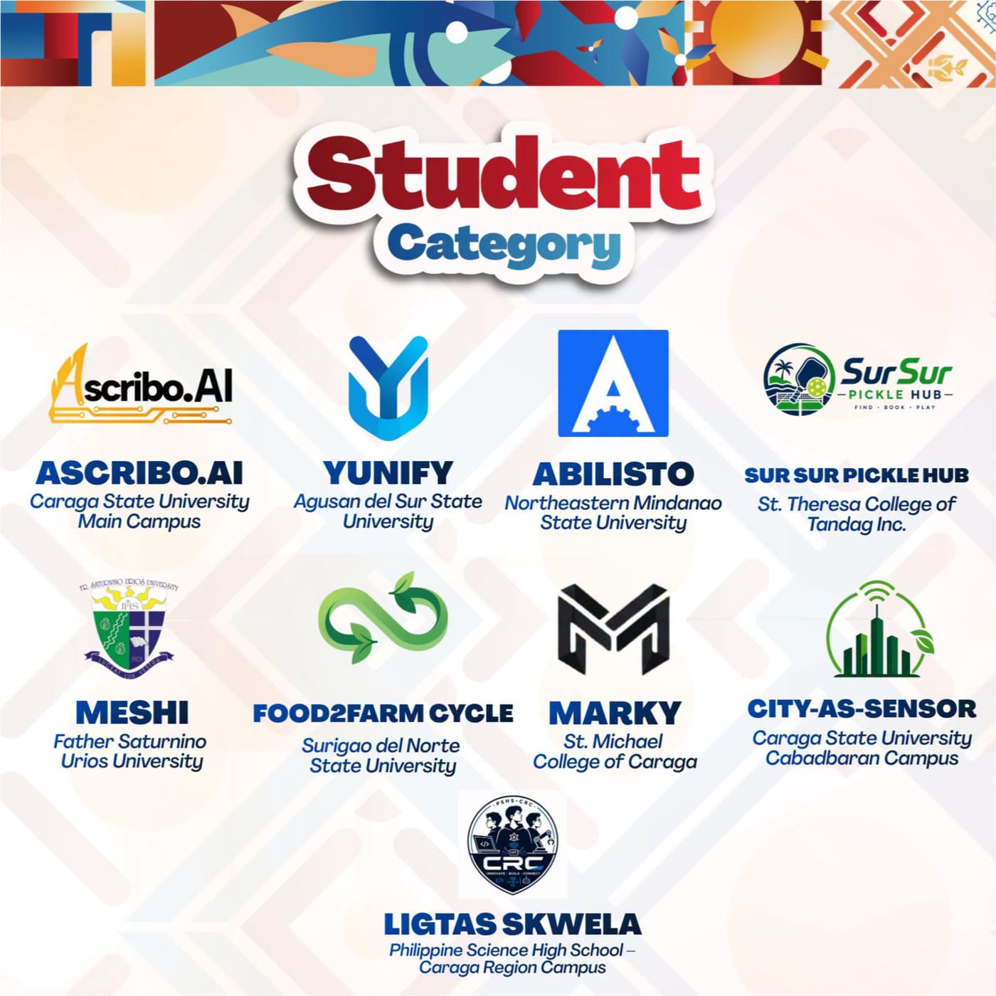 Student Category participants, Caraga Startup Fest 2026